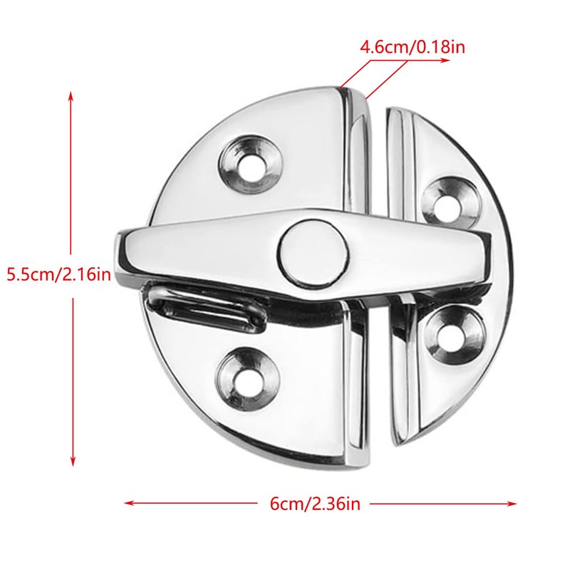 Tearom Marine Boat Door Catch Latch 316 Stainless Steel Door Latch Round 55mm Twist Lock Suit for Boat and Many External Cabinet Applications (1) - Image 3